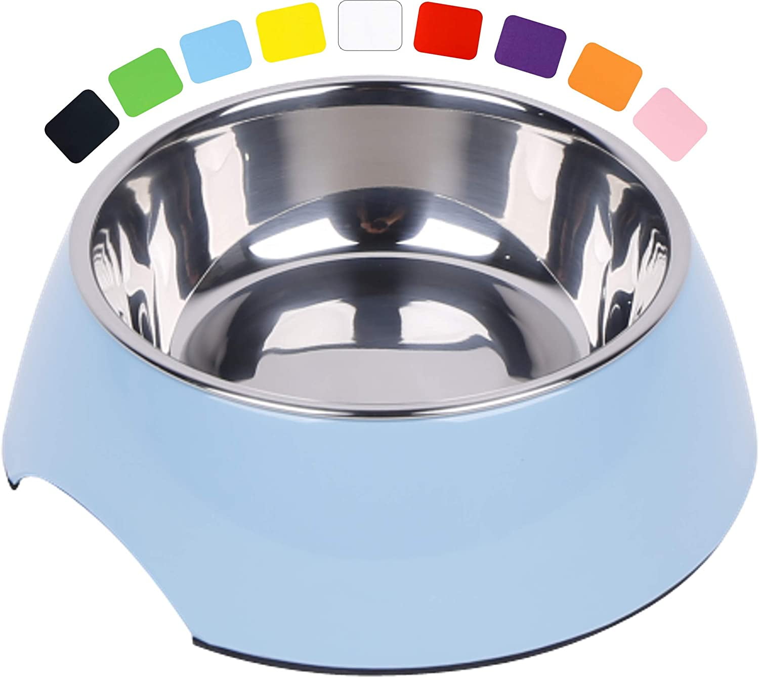 Hunter Petrol Melamine Dog Bowl With Removable Stainless Steel Insert - Non-Slip, Dishwasher Safe