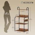 thumbnail image 3 of HOMCOM Baker's Rack with Power Outlet, Microwave Stand, Rustic Brown, 3 of 10