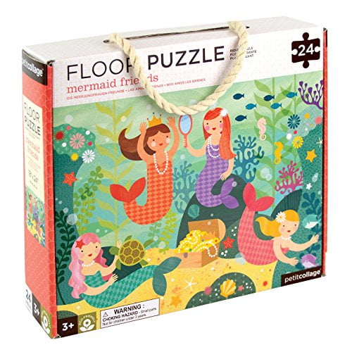 Petit Collage Floor Puzzle, Mermaid Friends, 24 Pieces