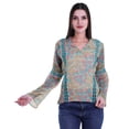 thumbnail image 4 of Moomaya Kurta Col Kurta Dentelle Détails Imprimé Manches Longues Tunique, 4 of 5