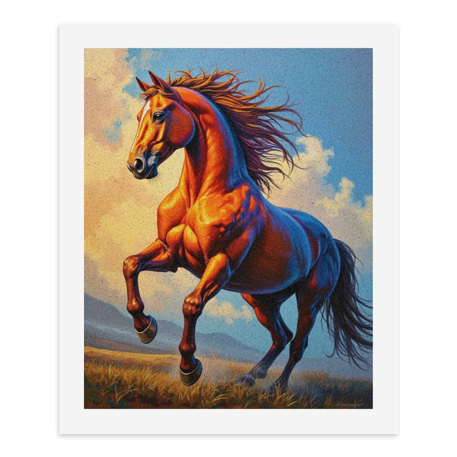 Paint By Numbers Kit for Adults Beginner - DIY Majestic Galloping Horse Art Canvas Painting Kits for Adults, Frameless Paint By Number for Adults for Home Wall Decor 16x20 Inch