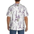 thumbnail image 5 of Xecao offers the Lavender Flowers for Men's Casual Short-sleeved Shirt, a button-up collared shirt with a pocket, perfect for beach vacations and yacht travel in the 4X-Large size., 5 of 7