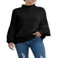 thumbnail image 3 of Automne Hiver Femmes Col Roulé Pull à Manches Longues en Vrac Gros Pull en Tricot, 3 of 7