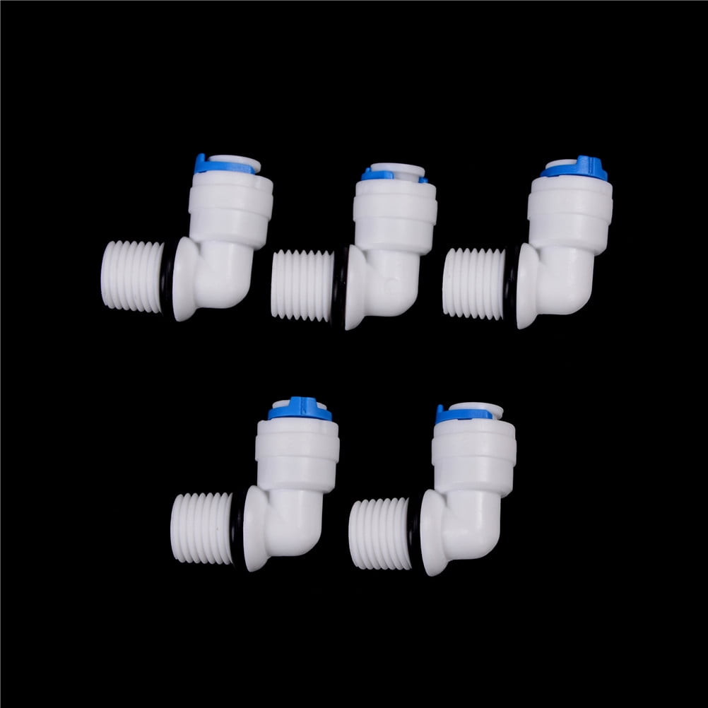 1/4" OD Tube RO Water Elbow Quick Connector ÉÉ 5PCS 1/4" Male Thread 