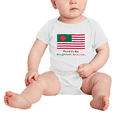 thumbnail image 2 of Proud to Be Bangladeshi American Flag Cute Baby Bodysuit (White, 12-18 Months), 2 of 5