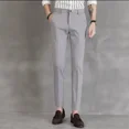 thumbnail image 3 of Pantalones de verano para hombre, pantalones de traje de oficina para hombre, pantalones de trabajo negros rectos 2024, reseñas coreanas, muchos vestidos formales clásicos de moda de licra, 3 of 5