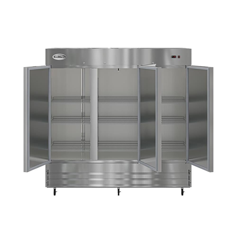 Pemberly Row 80" 3 Door Commercial Reach In Refrigerator 72 cu. ft. in Silver