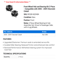 thumbnail image 2 of Front Wheel Hub and Bearing Kit 2 Piece - Compatible with 2005 - 2009 Chevy Cobalt 2006 2007 2008, 2 of 2