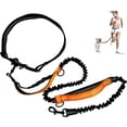 thumbnail image 1 of Bandes de Point Réfléchissantes Mains Libres Laisse pour Chien, Double Élastique, Absorbant les Chocs pour Jogging, Marche, Randonnée, Élasticité, Sécurité, Longueur Réglable, Confortable, Sans Enchevêtrement, 1 of 6