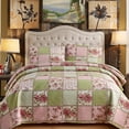 thumbnail image 1 of JML Ensemble de Courtepointe, Queen, Patchwork Rose, 3 Pcs, 1 of 6