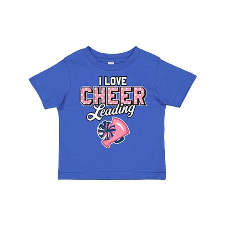 

Inktastic I Love Cheerleading with Pom Poms and Megaphone Inversed Text Girls Toddler T-Shirt