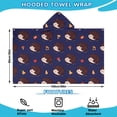 thumbnail image 2 of Cute Hedgehog Pattern Hooded Bath Towel，60"x35" for Ages 3 To 12 Kids, Quick Dry Lightweight Soft Microfiber Hood Beach Towel Cover Up for Kids, 2 of 7