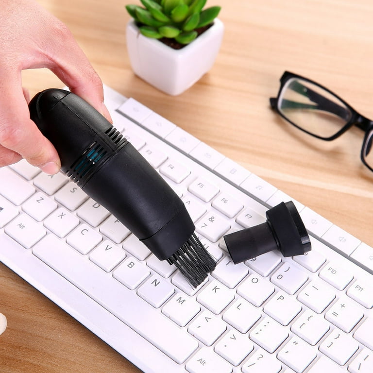 USB Mini Computer Keyboard Vacuum Cleaner Dust Cleaning Kit Handheld  Keyboard Brush Device For PC Laptop Portable Yellow 