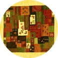 thumbnail image 1 of Ahgly Company Indoor Round Abstract Yellow Contemporary Area Rugs, 6' Round, 1 of 4