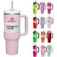 thumbnail image 4 of 40oz Stainless Steel Cup Double Insulated Automobile Cup With Handle Bingba Beer Cup 40oz Glass Mug Set with (AA-Pink, One Size), 4 of 5