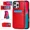 Red, variant on Phone case with credit card slot holder, shockproof cover, PU leather wallet case, suitable for iPhone12 phone protection case