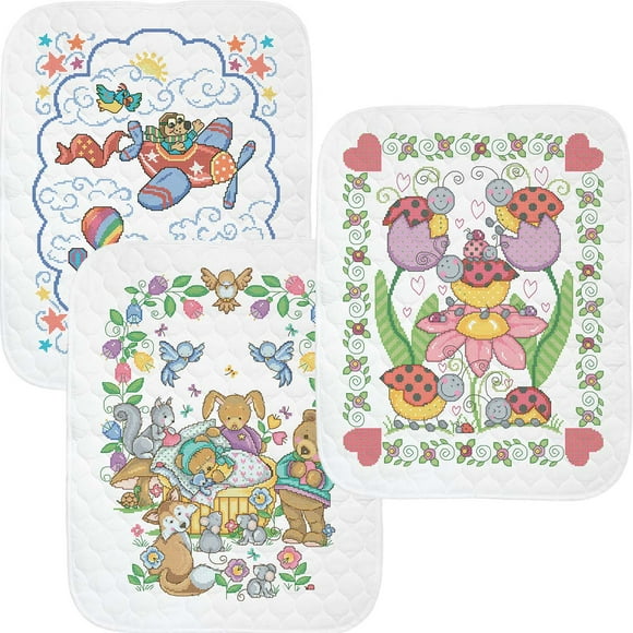 Stamped Embroidery Baby Quilt Kit