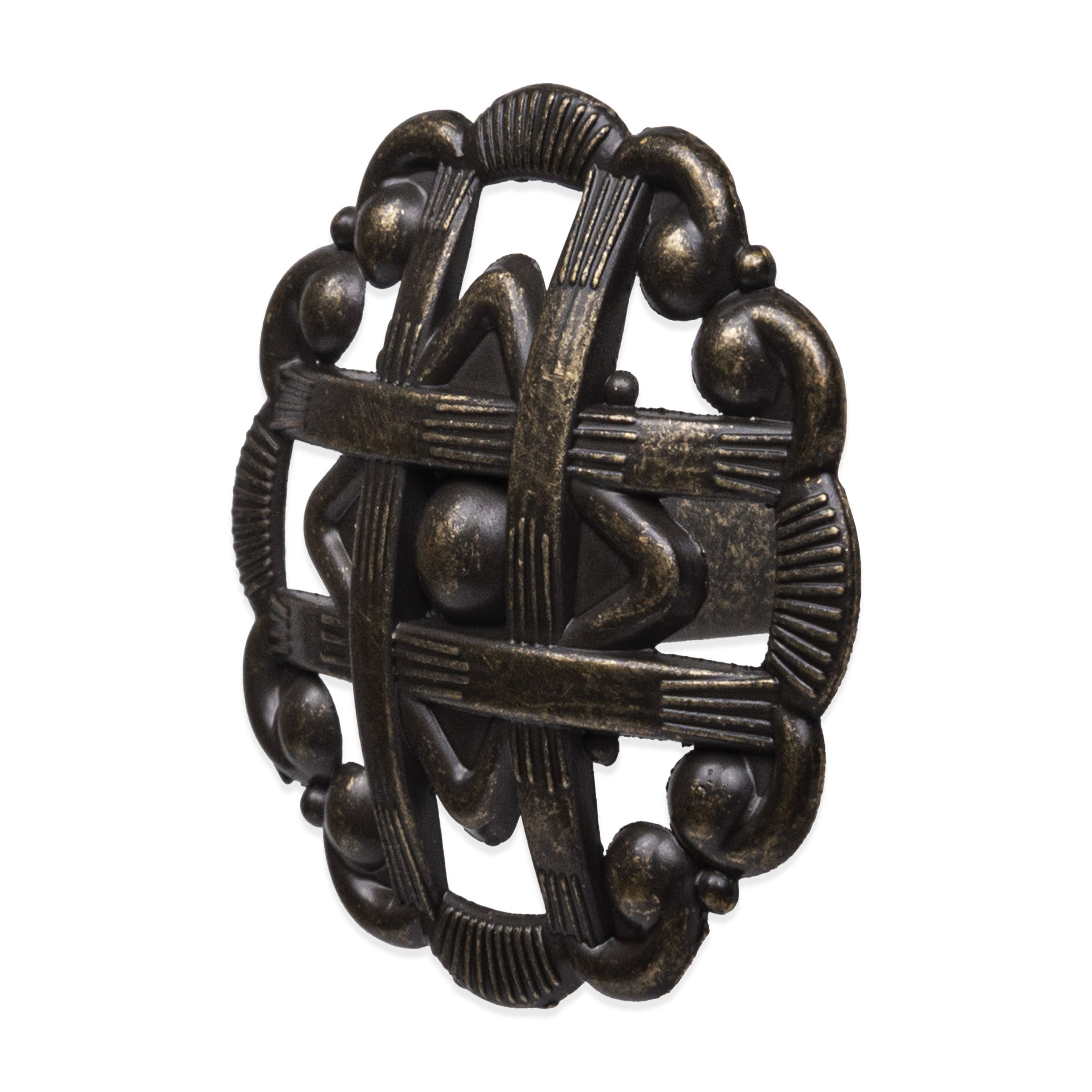 Mainstays 1-10/16" (41mm) Weave Cabinet Knob, Antique Brass, 10 Pack