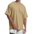 thumbnail image 2 of pstuiky Camisas casuales de manga corta para hombre, Blusa holgada de manga corta con cuello alto y color liso para hombre ropa de hombre m, 2 of 9