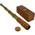 thumbnail image 5 of Beautiful brown Leather Encased Brass Telescope with Wood Box Handmade Rustic Vintage Home Decor Gifts, 5 of 5