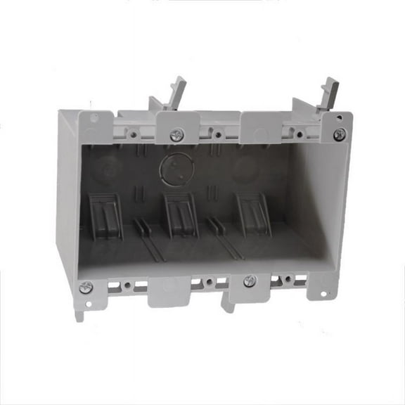 1 Pc, Cantex Ez Box Old Work 55 Cu In Rectangle Pvc 3 Gang Outlet Box Gray