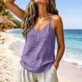 thumbnail image 2 of Ixbnca Women Camisoles Loose Sleeveless Breathable Pocket Cami Tops Trendy V-Neck Summer Casual Lounge Camisole Tops, 2 of 7