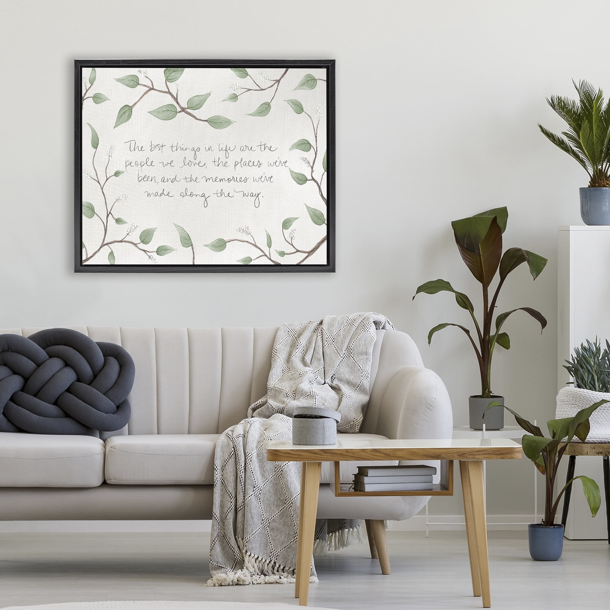 Stupell Industries The Best Things In Life Black Framed Floater Canvas Wall Art, design by SD Graphics Studio