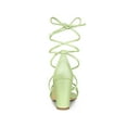 thumbnail image 3 of BLISSFUL STEP Women's Shoes Open Toe Lace Up Block Heel Strappy Heels Lime Green 8.5, 3 of 8