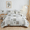 Grey Flower, variant on Quilt Set Bedding Twin Size Bedspread Coverlet Reversible Quilt Mens Lightweight Bedspread Modern Home Quilt Coverlet Soft Microfibers Quilt with Pillow Shams Blue White