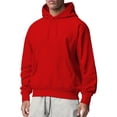 thumbnail image 1 of Innerwin Sweatshirts Drawstring Men's Hoodies Fall Solid Color Thick Hooded Sweatshirt Big Red M, 1 of 3