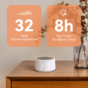 Dreamegg Sound Machine for Baby Adult Sleep, White Noise Alarm Clocks for Bedrooms Heavy Sleepers Travel, White