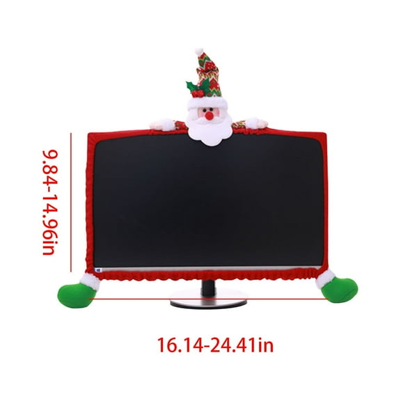 AnuirheiH 1 Pack Christmas Computer Monitor Border Cover TV Monitor Cover Elastic Laptop Computer Cover for Xmas Home Office Computer Decoration-Snow Man
