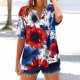thumbnail image 2 of Vestidos Casuales Para Mujer, Blusas De Mujer De Moda Camiseta holgada de verano de manga corta con cuello en V y botones para mujer, 2 of 4