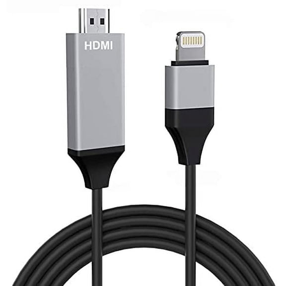 Wahbite DZ21061601 6.6ft Lightning to HDMI to TV Cable with User Manual, White
