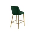 thumbnail image 4 of Rococo Romance Modern, Contemporary Velvet Upholstered Counter Stool with Polished Metal Legs and Foot Rest, Set of 2, Ideal for Bar and Pub Height Tables, 21.5"D x 17"W x 38"H, 4 of 6