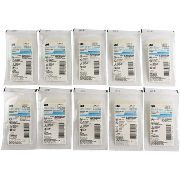 3M R1549 Steri-Strip Skin Closure Strips - 1/2" x 2" - Pack of 10