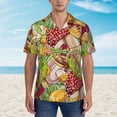 thumbnail image 4 of Bixox Men's Hawaiian Shirts Men's Colored Large Mushrooms and Leaves Print Short-Sleeve Shirt-3X-Large, 4 of 8