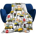 thumbnail image 1 of LHSHID Construction Truck Blanket for Toddler Boys Kids Flannel Cars Blankets and Throws for Adults Bedding Sofa Gifts, 1 of 8
