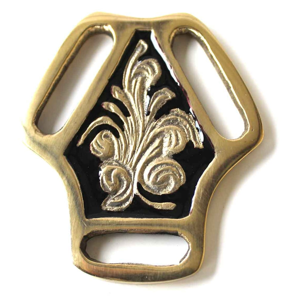Horse Tack Brass Bridle Breast Collar Martingale Center Plate Ring