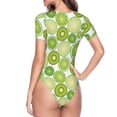 thumbnail image 4 of Naloa Kiwi Lemon Women's Short-Sleeved Onesie, One-Piece Swimsuit for Parties, dates, clubs - X-Large, 4 of 9