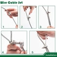 thumbnail image 4 of Shade Sail Hardware Kit with 50FT Cable Wire Rope for Rectangle Triangle Sunshade Installation, 3/16" Stainless Coated Cables for Garden String Light Hanging, Included 8 Pcs Clamps, 4 of 5