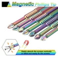 thumbnail image 4 of Uxcell 2pcs Broca de Destornillador Phillips de Doble Extremo PH2 (#2) Punta de Dientes Antideslizantes Vástago Hexagonal de 1/4" Longitud de 4" (100mm) Brocas de Destornillador Cruzado Magnéticas, 4 of 7