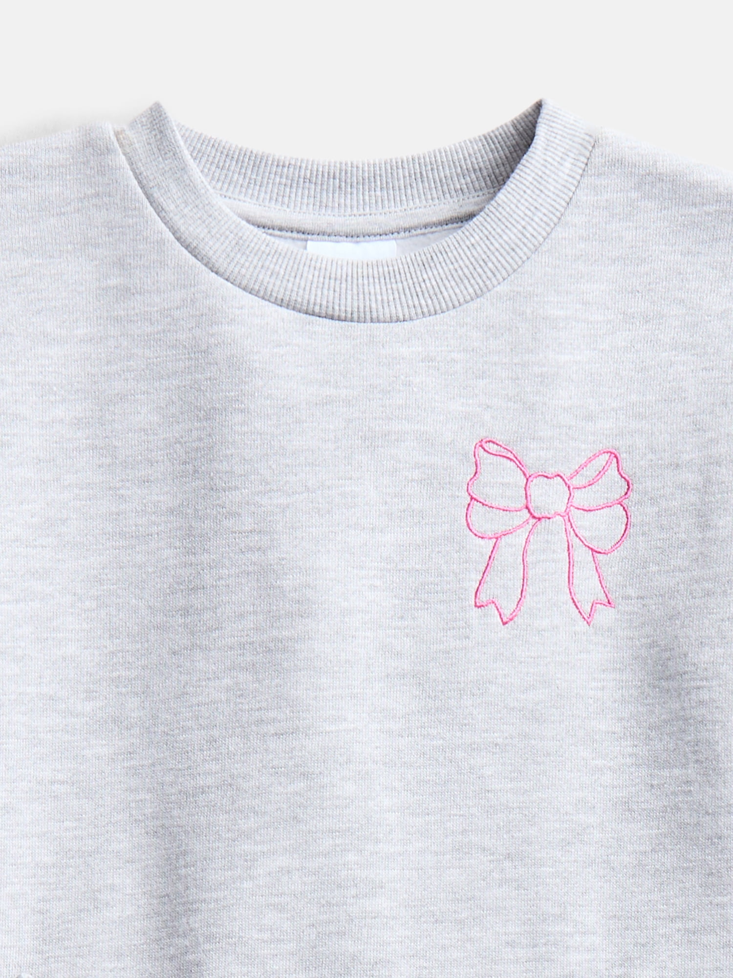Wonder Nation Toddler Girls Embroidered Graphic Fleece Dress with Long Sleeves, Sizes 12M-5T