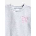 thumbnail image 2 of Wonder Nation Toddler Girls Embroidered Graphic Fleece Dress with Long Sleeves, Sizes 12M-5T, 2 of 3