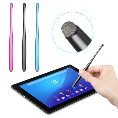 EEEKit Cell Phone Stylus Tablet Stylus for Touch Screens, Universal Long Metal Slim Waist Stylus Pens with Microfiber Mesh Tips for  iPhone, iPad Air, iPad Mini, Samsung Galaxy, Note and