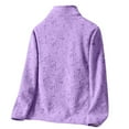 thumbnail image 4 of Womens Fuzzy Jacket Fall Winter Sherpa Jacket Open Front Cardigan Outerwear with Pockets Light Purple, XXXXL, 4 of 4