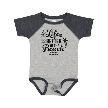 

Inktastic Life is Better at the Beach with Sunshine Seashell and Palm Trees Gift Baby Boy or Baby Girl Bodysuit