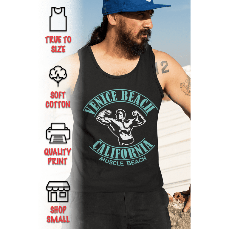 Top Tank Graphic Beach Shirt California Muscle Mens Beach Venice