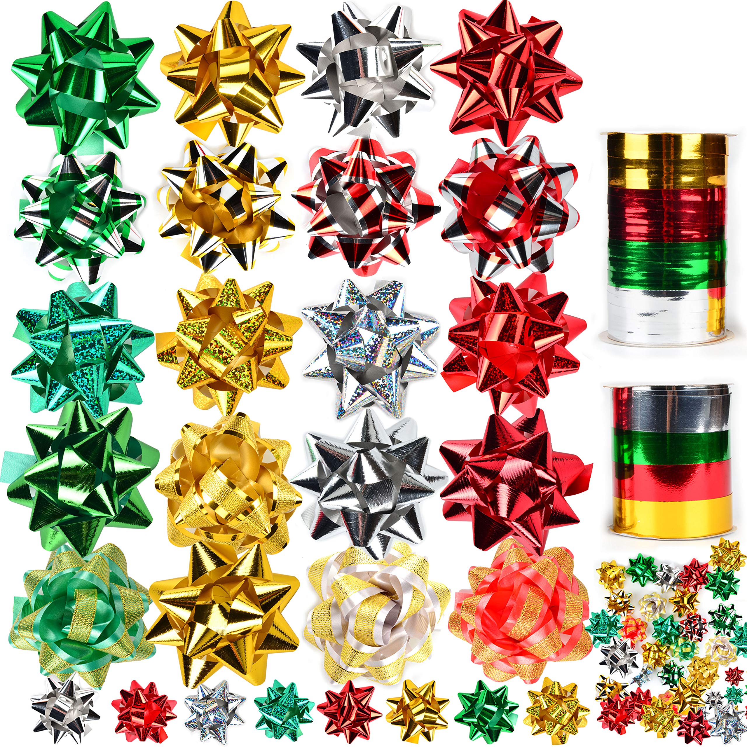 Joyfy 50-Piece Christmas Gift Bows & Ribbons Assortment photo 5