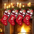 thumbnail image 4 of Monogram Christmas Stockings with Letters, Large Super Soft Christmas Stockings Red Velvet with White Super Soft Plush Cuff for Christmas Xmas Tree Holiday Fireplace (Red，F), 4 of 5
